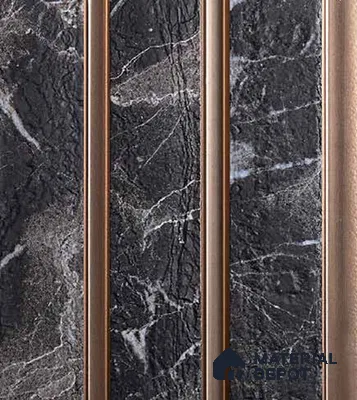 Black Marble Louver VL 16 TE (VL 16) 8 ft x 4.9 inch Charcoal Panel - 12 mm | Suitable for Feature Wall, TV Unit & Living Room | Width is Subjected to 5% Variation