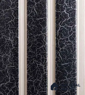 Black Marble Louver VL 17 CR (VL 17) 8 ft x 4.9 inch Charcoal Panel - 12 mm | Suitable for Feature Wall, TV Unit & Living Room | Width is Subjected to 5% Variation