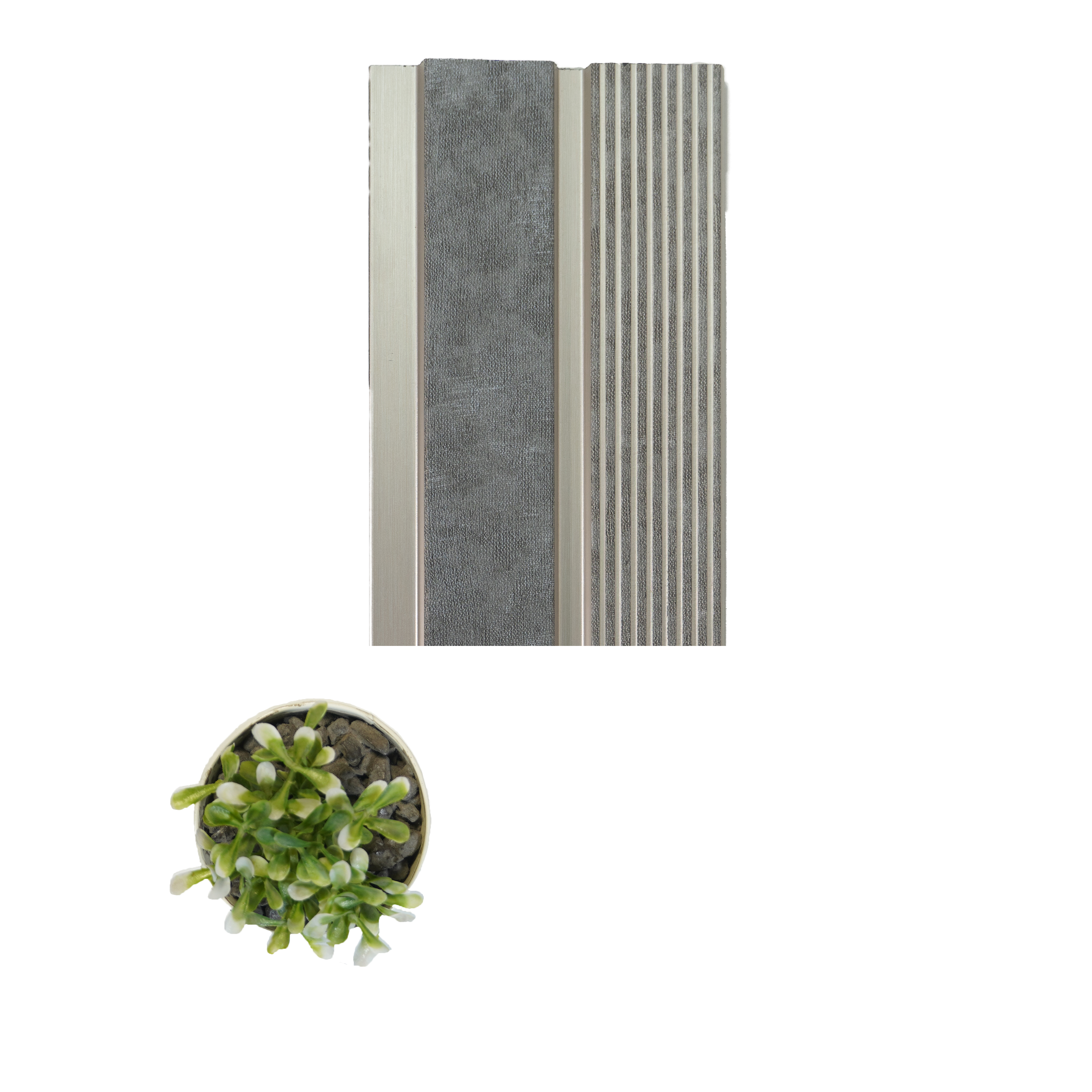 Grey Patterned Louver VL 22 GR (VL 22) 8 ft x 4.9 inch Charcoal Panel - 12 mm | Suitable for Feature Wall, TV Unit & Living Room | Width is Subjected to 5% Variation