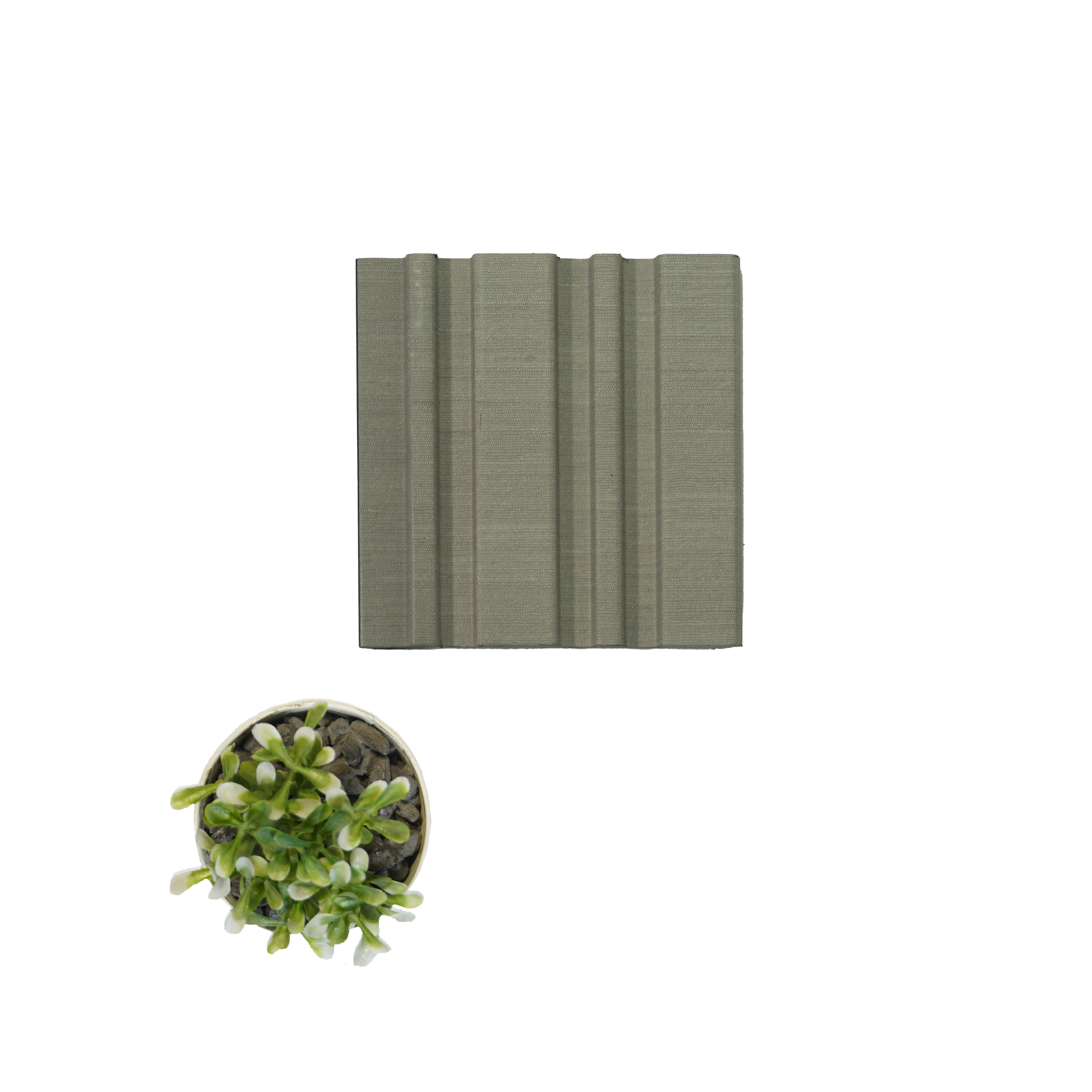 Creame Fabric Louver VL 24 GR (VL 24) 8 ft x 4.9 inch Charcoal Panel - 12 mm | Suitable for Feature Wall, TV Unit & Living Room | Width is Subjected to 5% Variation