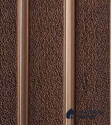 Dark Brown Leather Louver VL 25 LE (VL 25) 8 ft x 4.9 inch Charcoal Panel - 12 mm | Suitable for Feature Wall, TV Unit & Living Room | Width is Subjected to 5% Variation