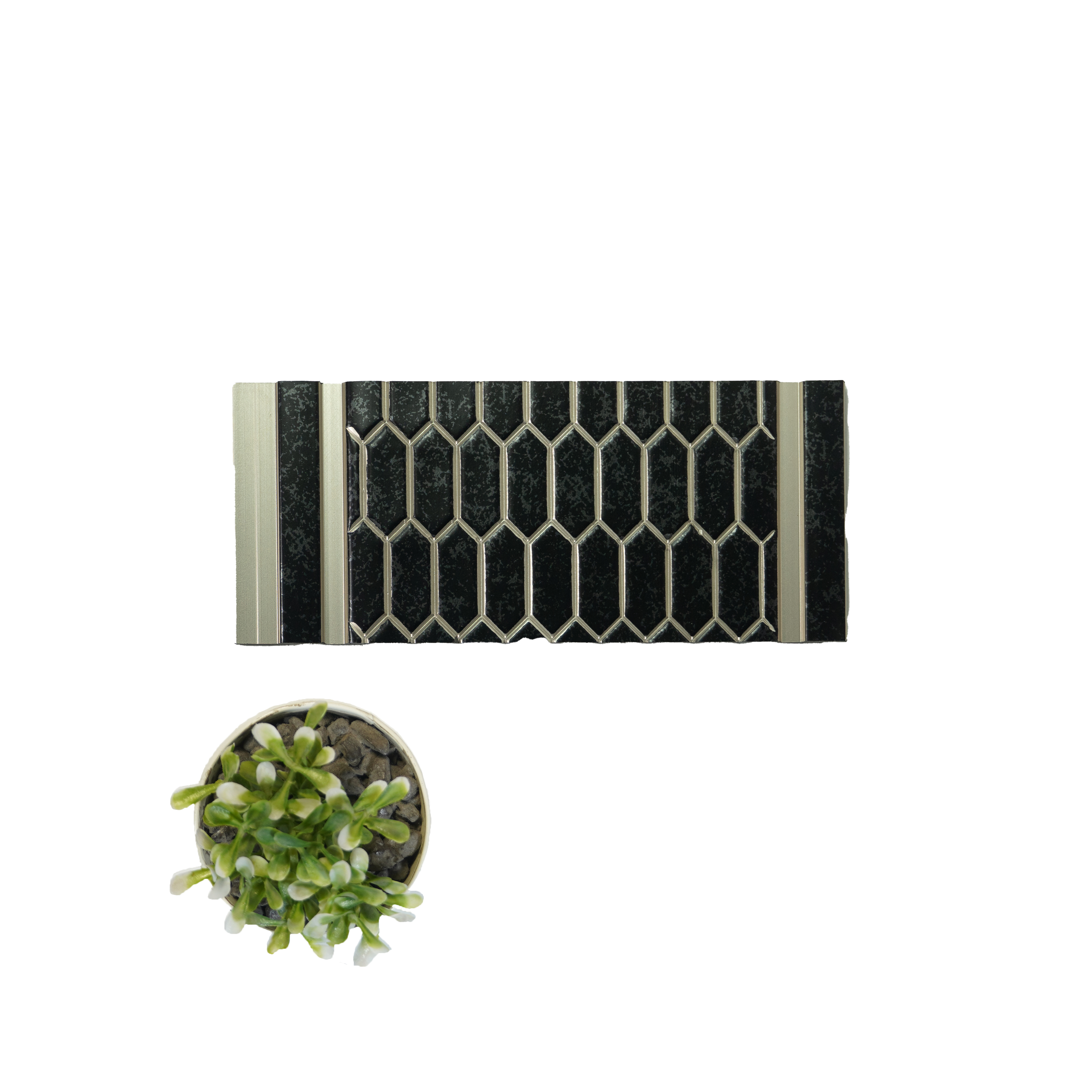 Black Patterned Look Charcoal Decorative Wall Panel VX3016 8 ft x 8.2 inch - 3 mm | Suitable for Feature Wall, TV Unit & Living Room | Width is Subjected to 5% Variation