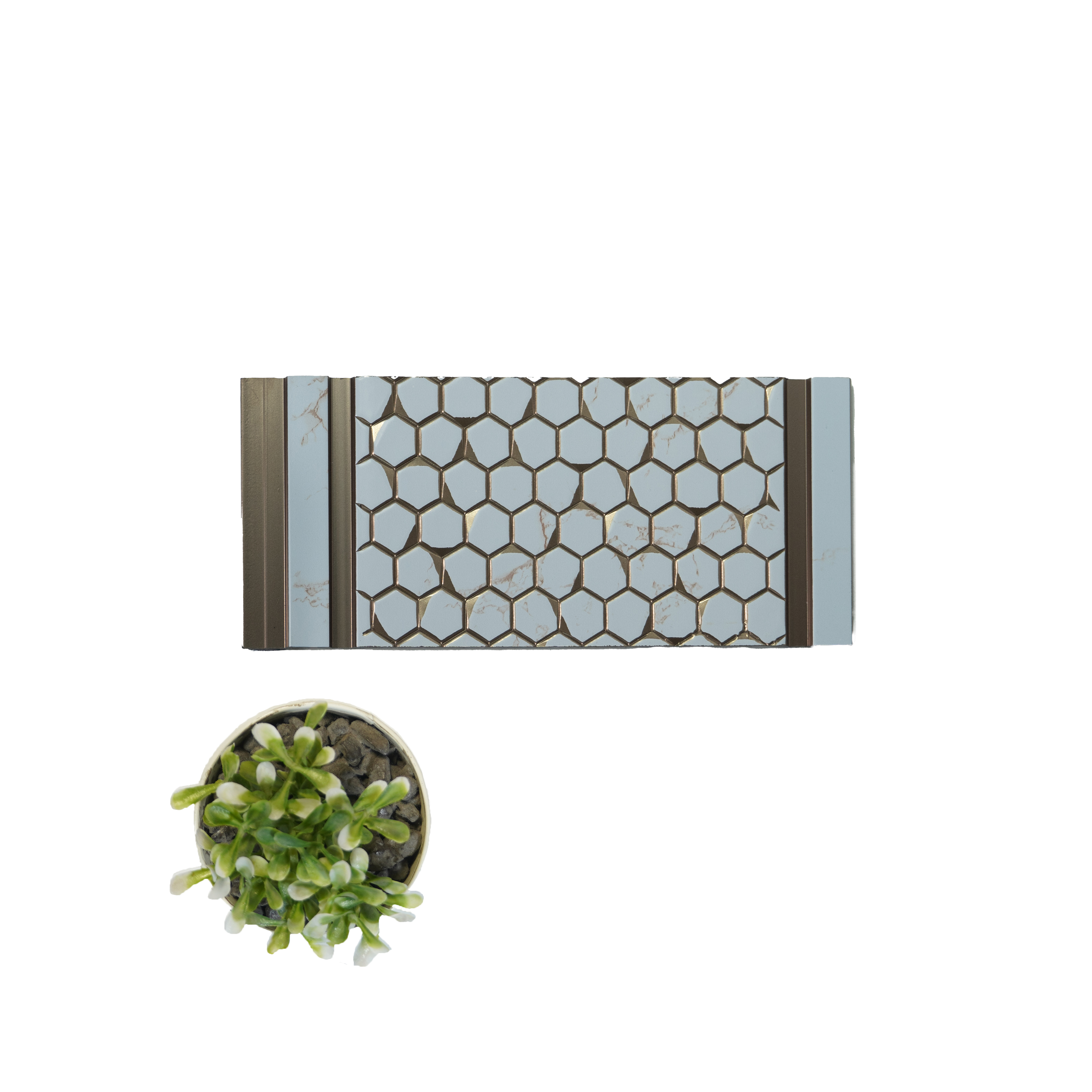 White Patterned Look Charcoal Decorative Wall Panel VX3021 8 ft x 8.2 inch - 3 mm | Suitable for Feature Wall, TV Unit & Living Room | Width is Subjected to 5% Variation
