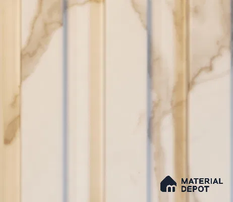 White Marble Louver PN 00087 (1001-201) 9 ft x 4.7 inch MDF Panel - 18 mm | Suitable for Feature Wall, TV Unit & Living Room | Width is Subjected to 5% Variation