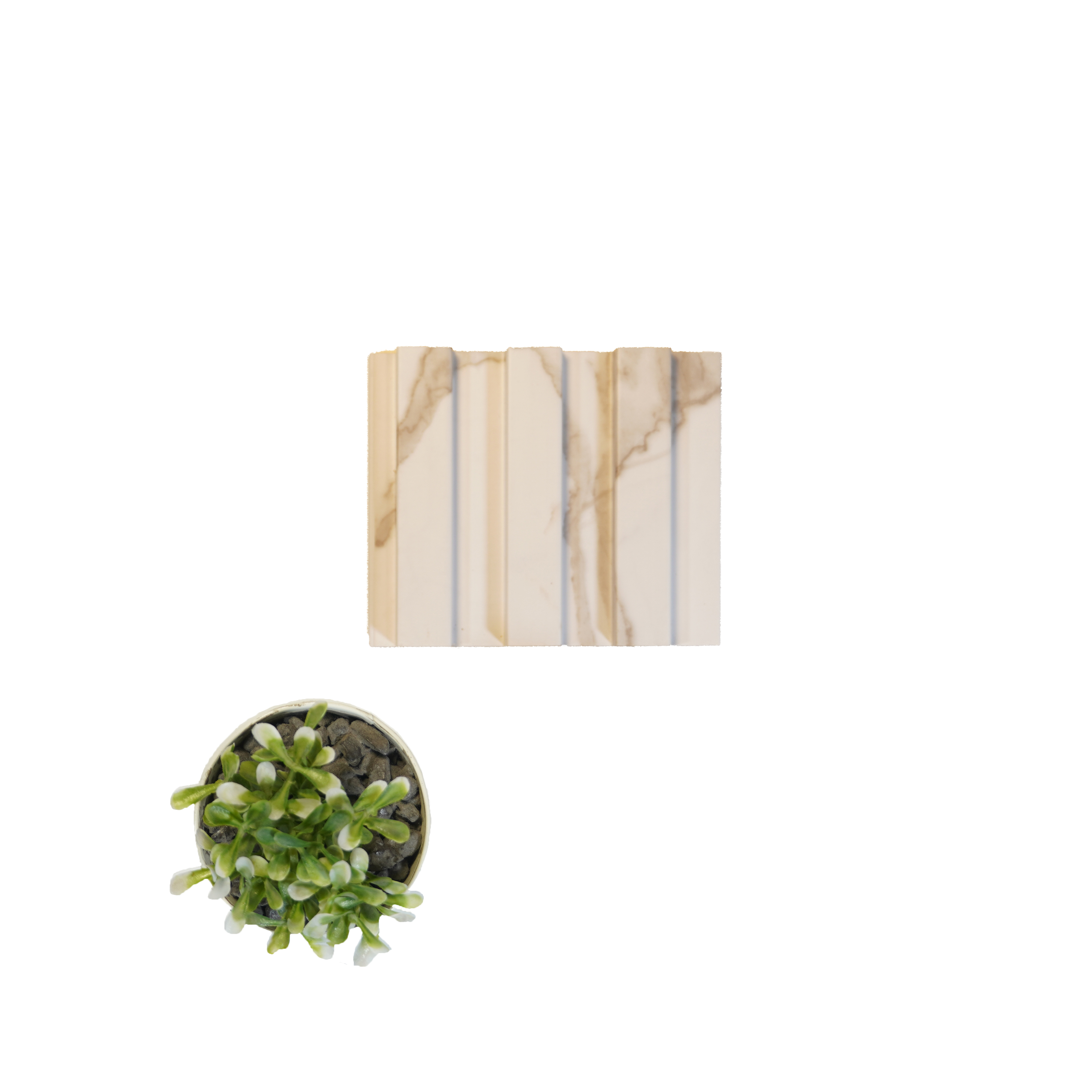 White Marble Louver PN 00087 (1001-201) 9 ft x 4.7 inch MDF Panel - 18 mm | Suitable for Feature Wall, TV Unit & Living Room | Width is Subjected to 5% Variation