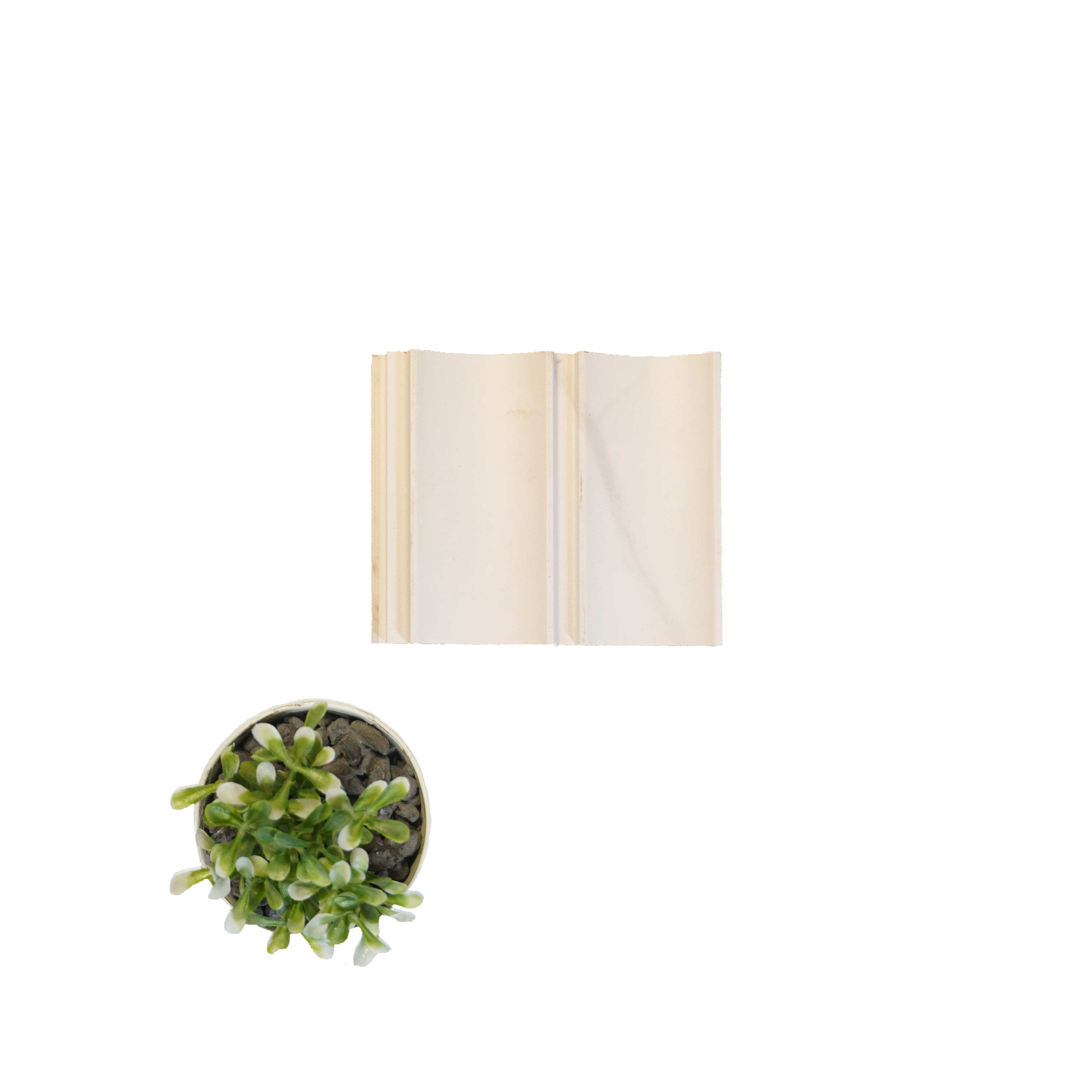 White Marble Louver PN 00105 (2050-201) 9 ft x 4.7 inch MDF Panel - 18 mm | Suitable for Feature Wall, TV Unit & Living Room | Width is Subjected to 5% Variation