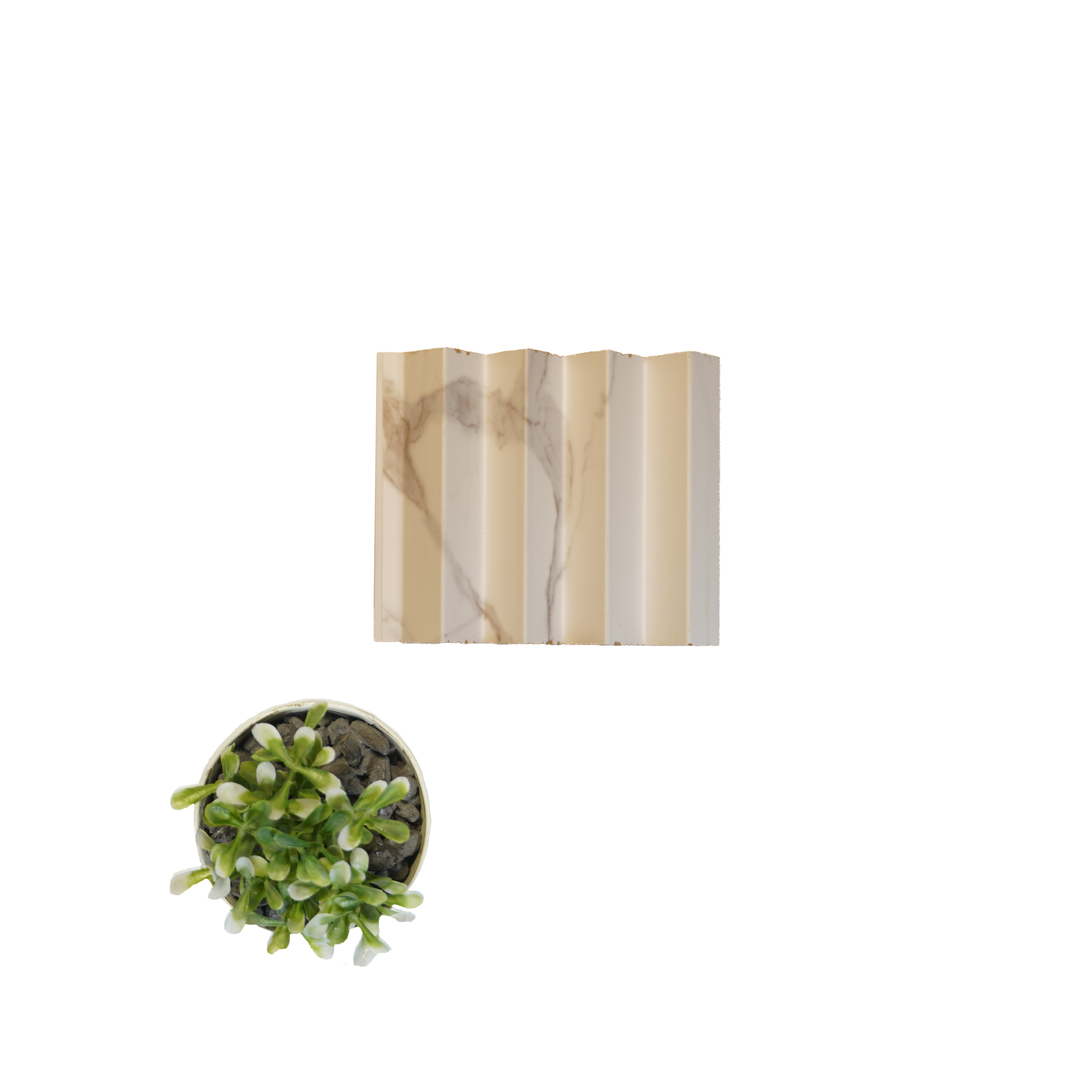 White Marble Louver PN 00086 (5050-201) 9 ft x 4.7 inch MDF Panel - 18 mm | Suitable for Feature Wall, TV Unit & Living Room | Width is Subjected to 5% Variation