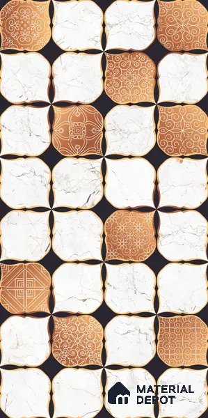Moroccan Wall & Floor Tile TL 05111 Kasavari Casablanca Charm 4 ft x 2 ft Vitrified Endless High Gloss Finish - 9 mm  | Suitable for Living Room, Bedroom, Bathroom, Kitchen Wall & Backsplashes