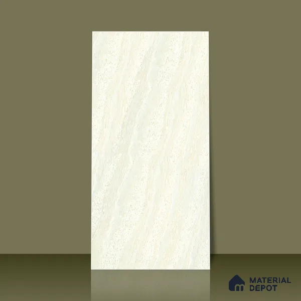 Double Charge Floor & Wall Tile TL 00425 Dualcore Everest White 4 ft x 2 ft Vitrified Glossy Finish - 9 mm | Suitable for Bedroom, Living Room, Office & Bathroom Wall