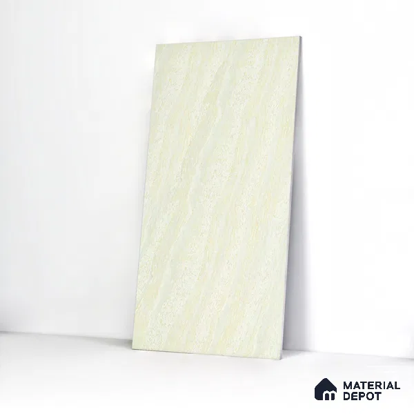 Double Charge Floor & Wall Tile TL 00425 Dualcore Everest White 4 ft x 2 ft Vitrified Glossy Finish - 9 mm | Suitable for Bedroom, Living Room, Office & Bathroom Wall