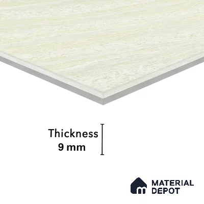 Double Charge Floor & Wall Tile TL 00425 Dualcore Everest White 4 ft x 2 ft Vitrified Glossy Finish - 9 mm | Suitable for Bedroom, Living Room, Office & Bathroom Wall
