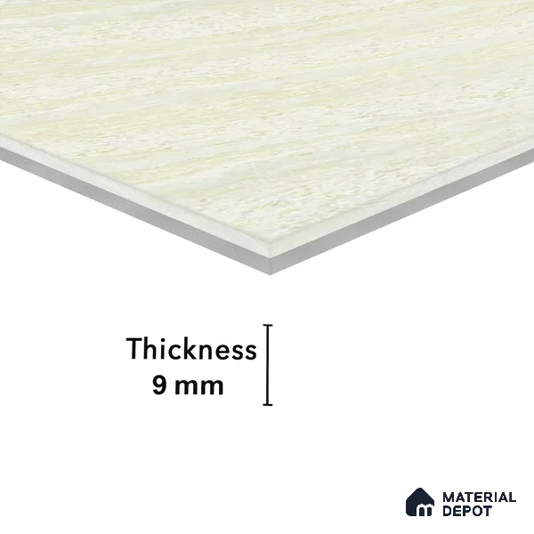 Double Charge Floor & Wall Tile TL 00425 Dualcore Everest White 4 ft x 2 ft Vitrified Glossy Finish - 9 mm | Suitable for Bedroom, Living Room, Office & Bathroom Wall