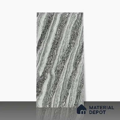 Double Charge Floor & Wall Tile TL 00426 Dualcore Smoke Grey 4 ft x 2 ft Vitrified Glossy Finish - 9 mm | Suitable for Bedroom, Living Room, Office & Bathroom Wall