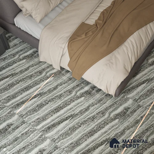 Double Charge Floor & Wall Tile TL 00426 Dualcore Smoke Grey 4 ft x 2 ft Vitrified Glossy Finish - 9 mm | Suitable for Bedroom, Living Room, Office & Bathroom Wall