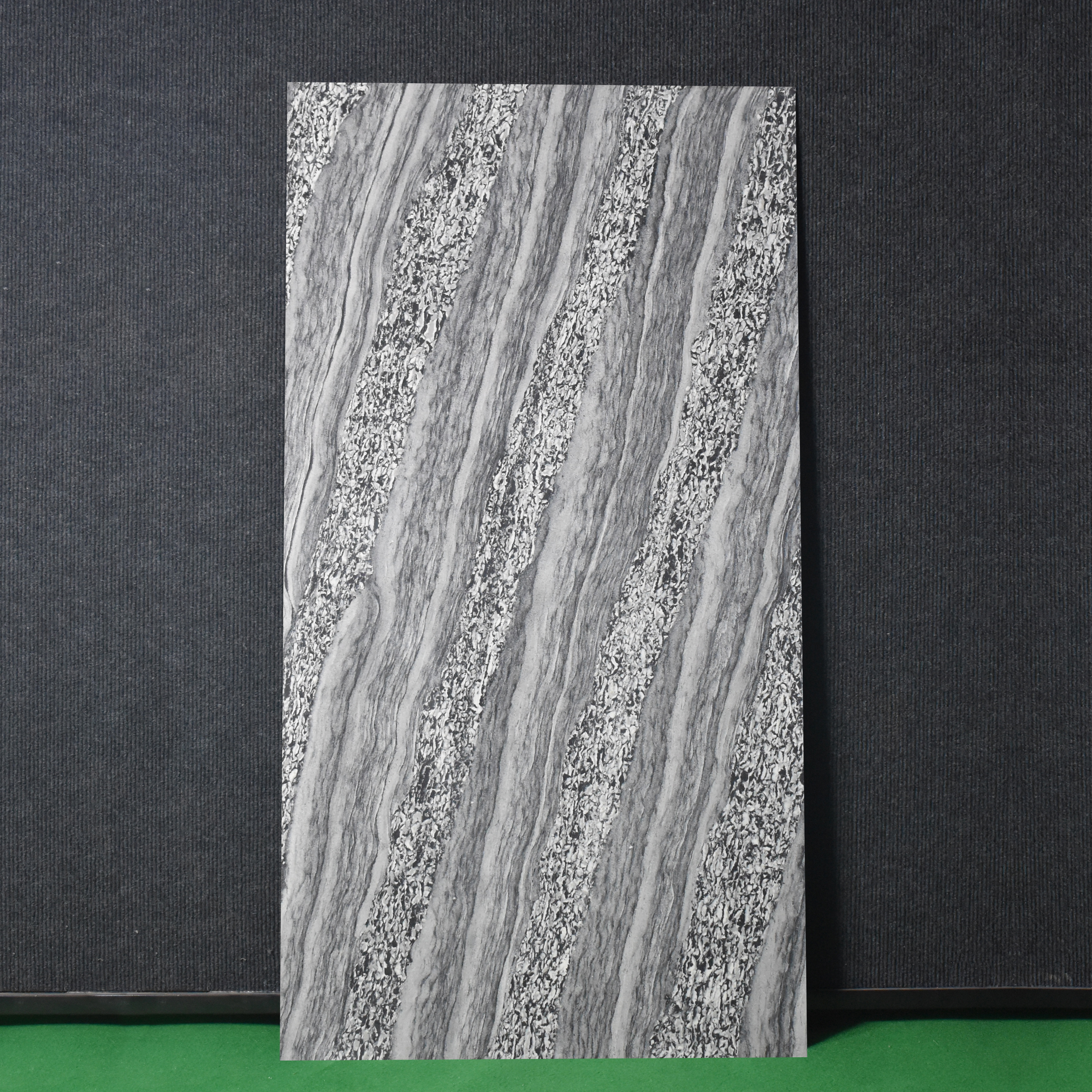 Double Charge Floor & Wall Tile TL 00426 Dualcore Smoke Grey 4 ft x 2 ft Vitrified Glossy Finish - 9 mm | Suitable for Bedroom, Living Room, Office & Bathroom Wall