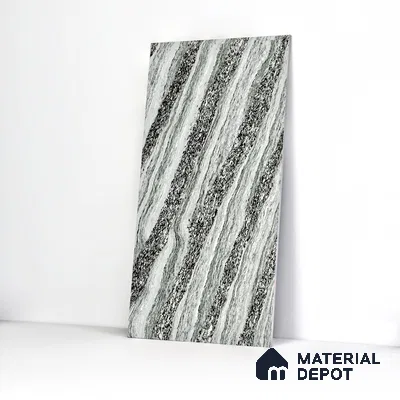Double Charge Floor & Wall Tile TL 00426 Dualcore Smoke Grey 4 ft x 2 ft Vitrified Glossy Finish - 9 mm | Suitable for Bedroom, Living Room, Office & Bathroom Wall
