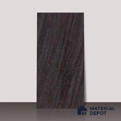 Double Charge Floor & Wall Tile TL 00427 Dualcore Jet Black 4 ft x 2 ft Vitrified Glossy Finish - 9 mm | Suitable for Bedroom, Living Room, Office & Bathroom Wall