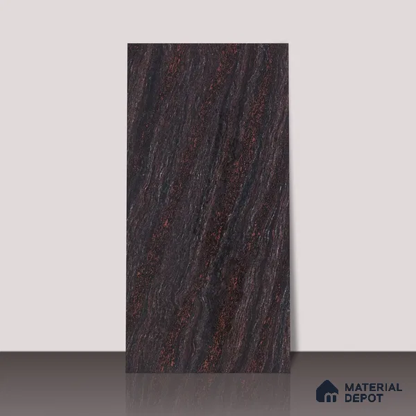 Double Charge Floor & Wall Tile TL 00427 Dualcore Jet Black 4 ft x 2 ft Vitrified Glossy Finish - 9 mm | Suitable for Bedroom, Living Room, Office & Bathroom Wall