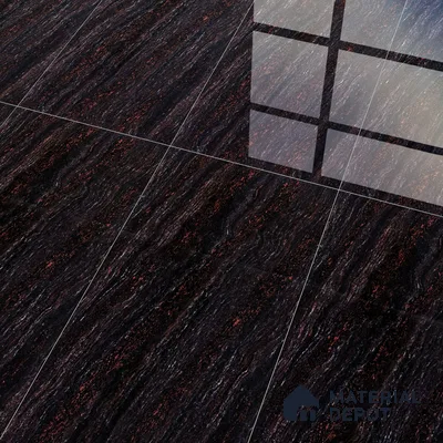 Double Charge Floor & Wall Tile TL 00427 Dualcore Jet Black 4 ft x 2 ft Vitrified Glossy Finish - 9 mm | Suitable for Bedroom, Living Room, Office & Bathroom Wall
