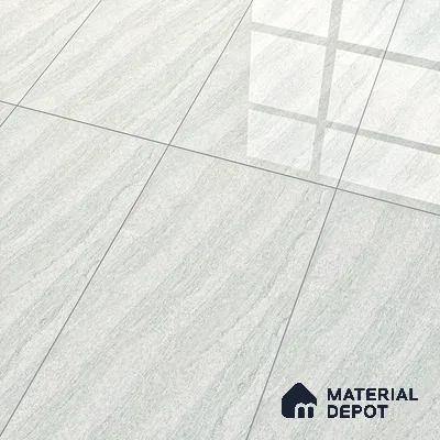 Double Charge Floor & Wall Tile TL 00428 Dualcore Frosty White 4 ft x 2 ft Vitrified Glossy Finish - 9 mm | Suitable for Bedroom, Living Room, Office & Bathroom Wall