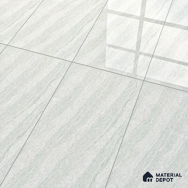 Double Charge Floor & Wall Tile TL 00428 Dualcore Frosty White 4 ft x 2 ft Vitrified Glossy Finish - 9 mm | Suitable for Bedroom, Living Room, Office & Bathroom Wall