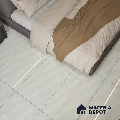 Double Charge Floor & Wall Tile TL 00428 Dualcore Frosty White 4 ft x 2 ft Vitrified Glossy Finish - 9 mm | Suitable for Bedroom, Living Room, Office & Bathroom Wall