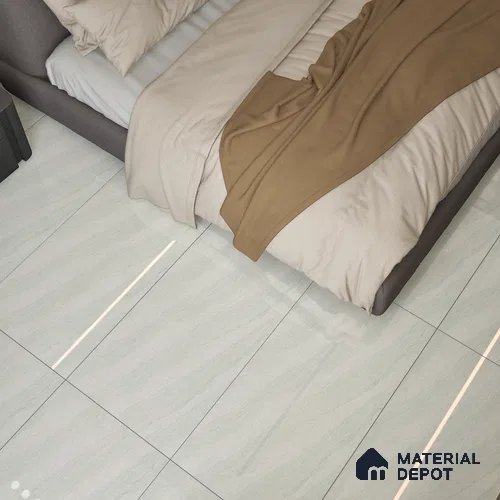 Double Charge Floor & Wall Tile TL 00428 Dualcore Frosty White 4 ft x 2 ft Vitrified Glossy Finish - 9 mm | Suitable for Bedroom, Living Room, Office & Bathroom Wall