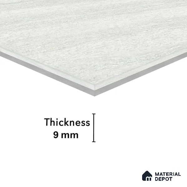 Double Charge Floor & Wall Tile TL 00428 Dualcore Frosty White 4 ft x 2 ft Vitrified Glossy Finish - 9 mm | Suitable for Bedroom, Living Room, Office & Bathroom Wall