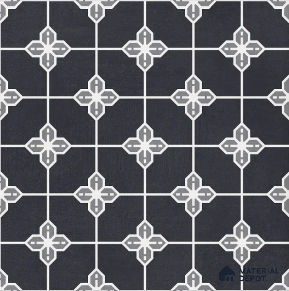 Moroccan Wall & Floor Tile TL 10825 B Midnight Star 1 ft x 1 ft Matt Luster Finish Ceramic Tile - 10 mm | Suitable For Kitchen, Bathroom, Balcony | Please Expect a Slight Variation of Pattern