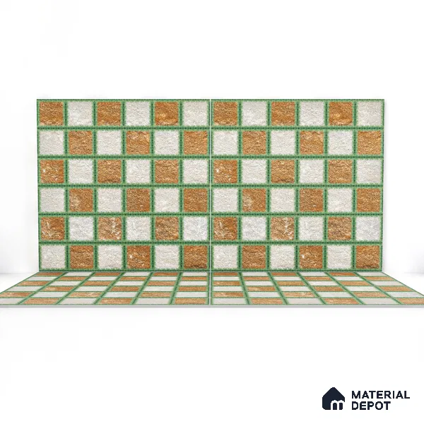 Parking Tile Block Brown 12 x 12 inch Anti Skid Matte Finish Vitrified Floor Tile - 8 mm | TL 01825 | Suitable for Parking, Courtyard, Garden