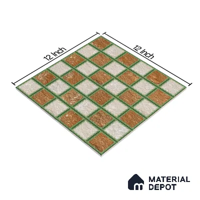 Parking Tile Block Brown 12 x 12 inch Anti Skid Matte Finish Vitrified Floor Tile - 8 mm | TL 01825 | Suitable for Parking, Courtyard, Garden