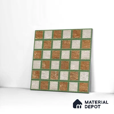 Parking Tile Block Brown 12 x 12 inch Anti Skid Matte Finish Vitrified Floor Tile - 8 mm | TL 01825 | Suitable for Parking, Courtyard, Garden