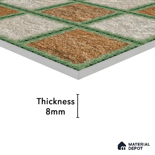 Parking Tile Block Brown 12 x 12 inch Anti Skid Matte Finish Vitrified Floor Tile - 8 mm | TL 01825 | Suitable for Parking, Courtyard, Garden