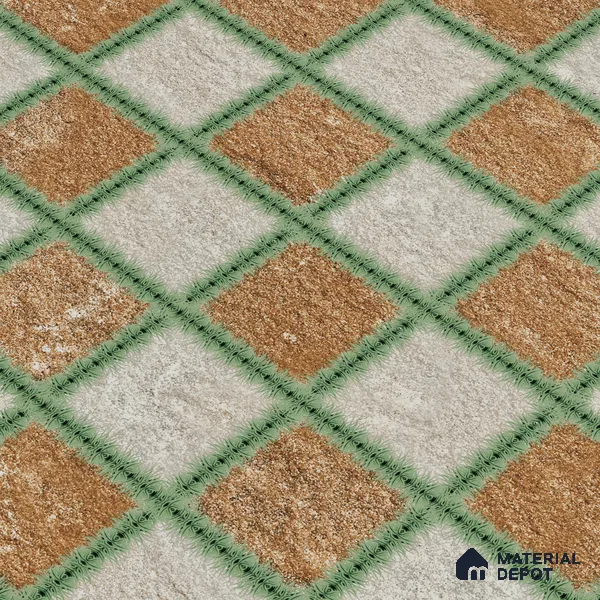 Parking Tile Block Brown 12 x 12 inch Anti Skid Matte Finish Vitrified Floor Tile - 8 mm | TL 01825 | Suitable for Parking, Courtyard, Garden