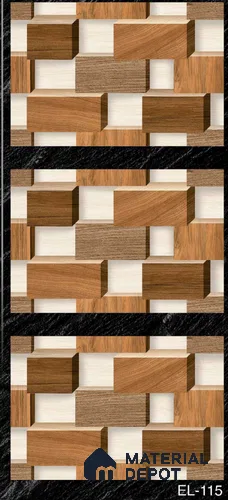 TL 01789 Block Wood Brown 18 x 12 inch Glossy Finish Ceramic Wall Tile - 7 mm