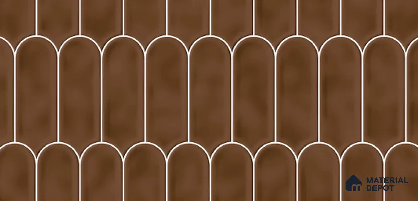 Faux Subway Wall Tile TL 10767 Brown Walnut Dark 2 ft x 1 ft Glossy Finish Ceramic Tile - 9 mm | Please Expect a Slight Variation of Pattern