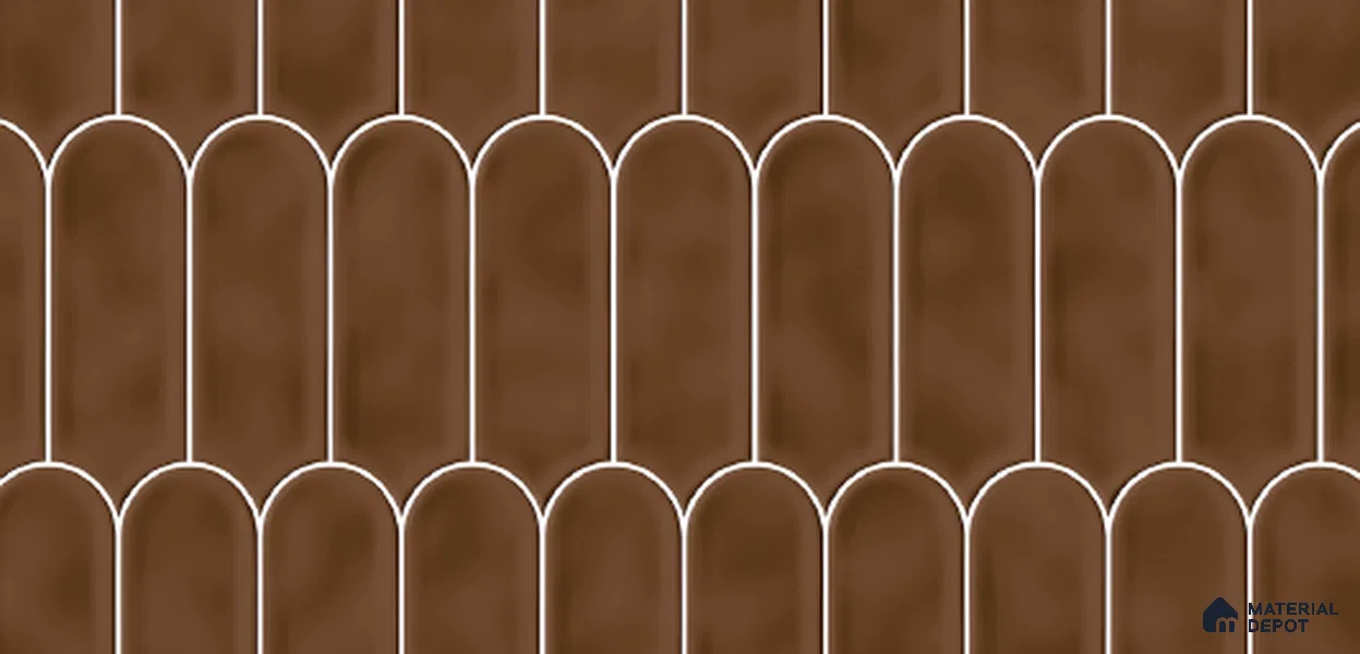 Faux Subway Wall Tile TL 10767 Brown Walnut Dark 2 ft x 1 ft Glossy Finish Ceramic Tile - 9 mm | Please Expect a Slight Variation of Pattern