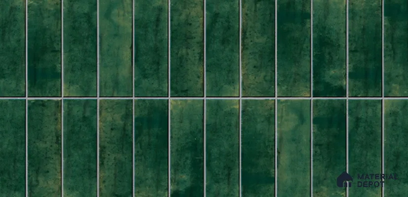 Faux Subway Wall Tile TL 10773 B Jade Green Highlighter 2 ft x 1 ft Glossy Finish Ceramic Tile - 9 mm | Please Expect a Slight Variation of Pattern (Sample)