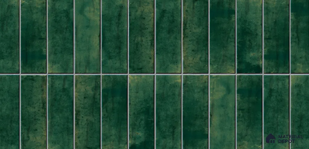 Faux Subway Wall Tile TL 10773 B Jade Green Highlighter 2 ft x 1 ft Glossy Finish Ceramic Tile - 9 mm | Please Expect a Slight Variation of Pattern