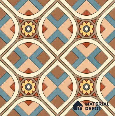 Moroccan Wall & Floor Tile TL 10821 Cedar Soul 1 ft x 1 ft Matt Luster Finish Ceramic Tile - 10 mm | Suitable For Kitchen, Bathroom, Balcony | Please Expect a Slight Variation of Pattern