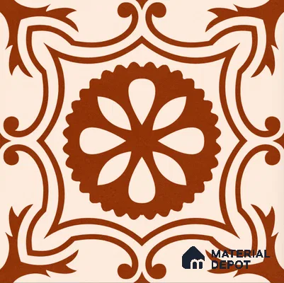 Moroccan Wall & Floor Tile TL 10820 B Rustic Sienna 1 ft x 1 ft Matt Luster Finish Ceramic Tile - 10 mm | Suitable For Kitchen, Bathroom, Balcony | Please Expect a Slight Variation of Pattern