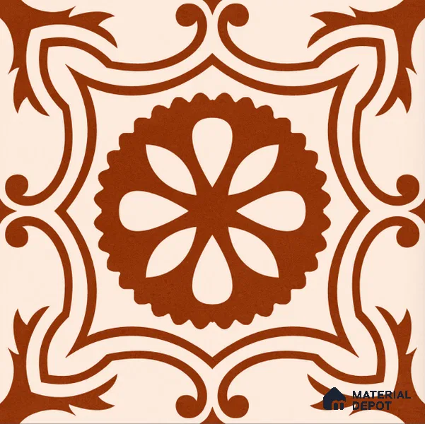 Moroccan Wall & Floor Tile TL 10820 B Rustic Sienna 1 ft x 1 ft Matt Luster Finish Ceramic Tile - 10 mm | Suitable For Kitchen, Bathroom, Balcony | Please Expect a Slight Variation of Pattern