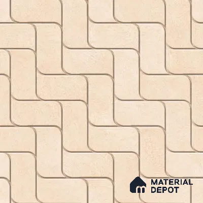Patterned Floor Tile TL 10828 B Ivory Block 20 inc x 20 inc Matte Finish Vitrified Heavy Duty Parking Tile - 12 mm | Pattern Alignment May Vary | 2-3 mm Spacer is Mandatory