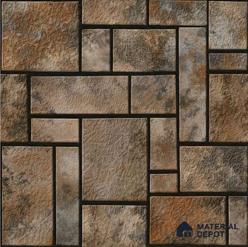 Marbles & Stones Floor Tile TL 10836 Unika Clay 20 inc x 20 inc Matte Finish Vitrified Heavy Duty Parking Tile - 12 mm  | Pattern Alignment May Vary | 2-3 mm Spacer is Mandatory