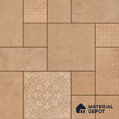 Marbles & Stones Floor Tile TL 10829 B Brown Glaze 20 inc x 20 inc Matte Finish Vitrified Heavy Duty Parking Tile - 12 mm  | Pattern Alignment May Vary | 2-3 mm Spacer is Mandatory