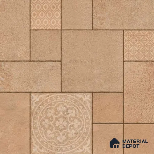 Marbles & Stones Floor Tile TL 10829 B Brown Glaze 20 inc x 20 inc Matte Finish Vitrified Heavy Duty Parking Tile - 12 mm  | Pattern Alignment May Vary | 2-3 mm Spacer is Mandatory
