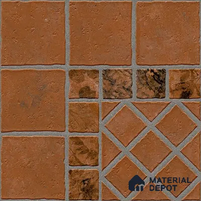 Marbles & Stones Floor Tile TL 10834 Oxford Brick 20 inc x 20 inc Matte Finish Vitrified Heavy Duty Parking Tile - 12 mm  | Pattern Alignment May Vary | 2-3 mm Spacer is Mandatory