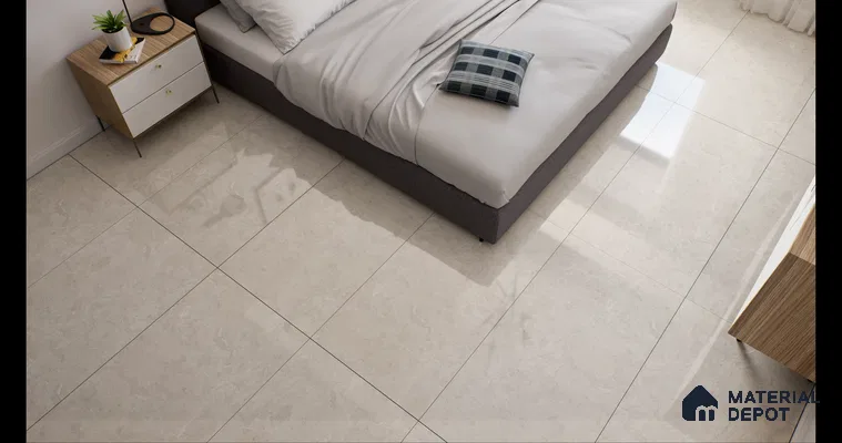 Marble Floor & Wall Tile Chalk Slit Light Glossy Finish TL 02473 | 5 ft x 2.5 ft Vitrified Slab - 9 mm | 4 Random Design | Suitable for Living Room, Bedroom