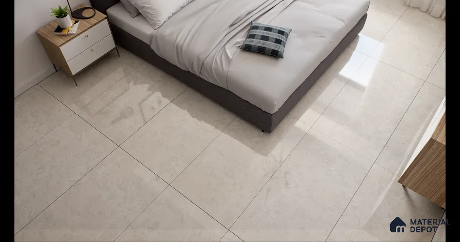 Marble Floor & Wall Tile Chalk Slit Light Glossy Finish TL 02473 | 5 ft x 2.5 ft Vitrified Slab - 9 mm | 4 Random Design | Suitable for Living Room, Bedroom