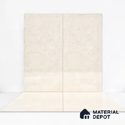 Marble Floor & Wall Tile Chalk Slit Light Glossy Finish TL 02473 | 5 ft x 2.5 ft Vitrified Slab - 9 mm | 4 Random Design | Suitable for Living Room, Bedroom